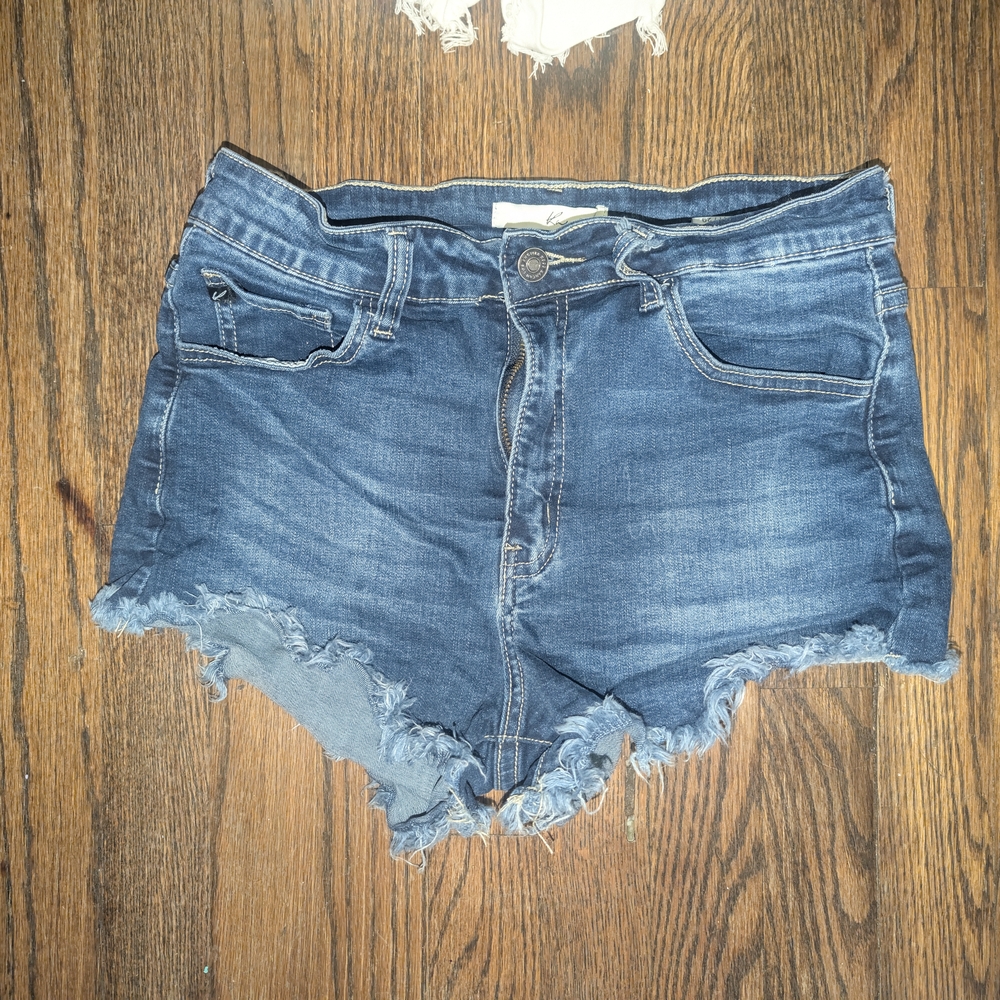 KanCan Blue Distressed Jean Shorts